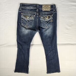 Miss Me Jeans Womens 27 Flap Pocket JW70678 Rhinestones Bling Boot Cut Med Wash